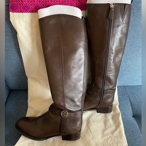 Tory Burch leather riding boot.